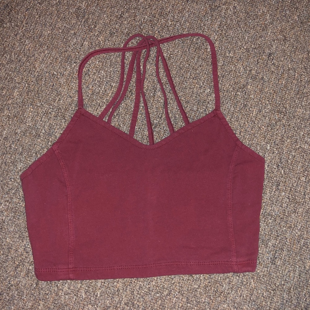 Pink strap tank top AEO